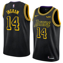 NBA Men Los Angeles Lakers Black #14 INGRAM Round Neck Jersey High Quality Name and Number Print