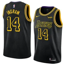 NBA Men Los Angeles Lakers Black #14 INGRAM Round Neck Jersey High Quality Name and Number Print