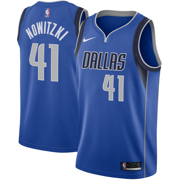 NBA Men Dallas Mavericks Blue #41 NOWITZKI Jersey High Quality Name and Number Print