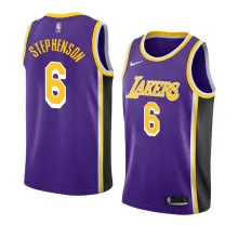 NBA Men Los Angeles Lakers Retro Purple #6 STEPHENSON Round Neck Jersey High Quality Name and Number Print