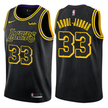 NBA Men Los Angeles Lakers Black #33 ABOUL-JABBAR Round Neck Jersey High Quality Name and Number Print
