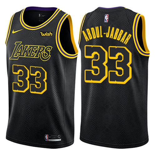 NBA Men Los Angeles Lakers Black #33 ABOUL-JABBAR Round Neck Jersey High Quality Name and Number Print