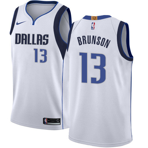 NBA Men Dallas Mavericks White #13 BRUNSON Jersey High Quality Name and Number Print