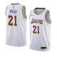 NBA Men Los Angeles Lakers #21 WEAR Retro White Round Neck Jersey High Quality Name and Number Print