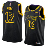 NBA Men Los Angeles Lakers Black #12 FRYE Round Neck Jersey High Quality Name and Number Print