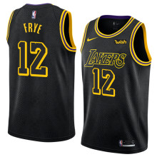 NBA Men Los Angeles Lakers Black #12 FRYE Round Neck Jersey High Quality Name and Number Print