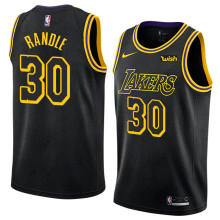 NBA Men Los Angeles Lakers Black #30 RANDLE Round Neck Jersey High Quality Name and Number Print