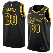 NBA Men Los Angeles Lakers Black #30 RANDLE Round Neck Jersey High Quality Name and Number Print