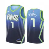 NBA Men Dallas Mavericks Gradient Blue #7 POWELL Jersey High Quality Name and Number Print