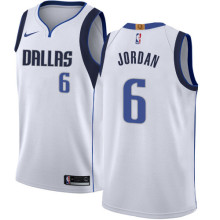 NBA Men Dallas Mavericks White #6 JORDAN Jersey High Quality Name and Number Print