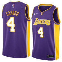NBA Men Los Angeles Lakers Purple #4 CARUSO V-neck Jersey High Quality Name and Number Print