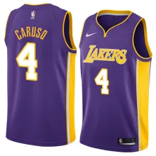 NBA Men Los Angeles Lakers Purple #4 CARUSO V-neck Jersey High Quality Name and Number Print