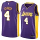 NBA Men Los Angeles Lakers Purple #4 CARUSO V-neck Jersey High Quality Name and Number Print