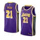 NBA Men Los Angeles Lakers Retro Purple #21 WEAR Round Neck Jersey High Quality Name and Number Print