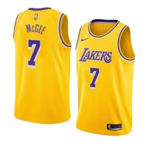 NBA Men Los Angeles Lakers Retro Yellow Round Neck #7 McGEE Jersey High Quality Name and Number Print