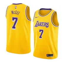NBA Men Los Angeles Lakers Retro Yellow Round Neck #7 McGEE Jersey High Quality Name and Number Print
