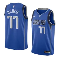NBA Men Dallas Mavericks Blue #77 DONCIC Jersey High Quality Name and Number Print