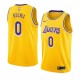 NBA Men Los Angeles Lakers Retro Yellow Round Neck #0 KUZMA Jersey High Quality Name and Number Print