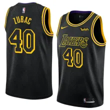 NBA Men Los Angeles Lakers Black #40 ZUBAC Round Neck Jersey High Quality Name and Number Print