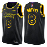 NBA Men Los Angeles Lakers Black #8 BRYANT Round Neck Jersey High Quality Name and Number Print