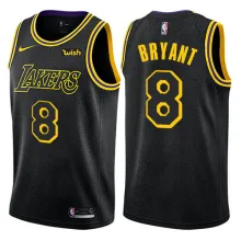 NBA Men Los Angeles Lakers Black #8 BRYANT Round Neck Jersey High Quality Name and Number Print