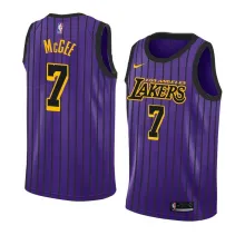 NBA Men Los Angeles Lakers Retro Purple with Black Lines #7 McGEE Round Neck Jersey High Quality Name and Number Print