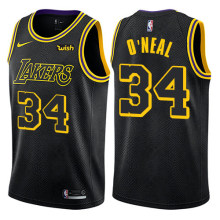 NBA Men Los Angeles Lakers Black #34 O'NEAL Round Neck Jersey High Quality Name and Number Print