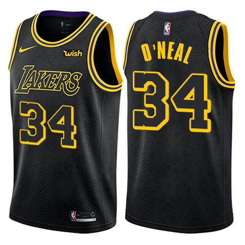 NBA Men Los Angeles Lakers Black #34 O'NEAL Round Neck Jersey High Quality Name and Number Print