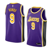 NBA Men Los Angeles Lakers Purple #9 RONDO Round Neck Jersey High Quality Name and Number Print
