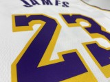 NBA Men Los Angeles Lakers #23 JAMES Retro White Round Neck Jersey High Quality Name and Number Print