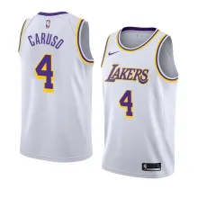 NBA Men Los Angeles Lakers #4 CARUSO Retro White Round Neck Jersey High Quality Name and Number Print