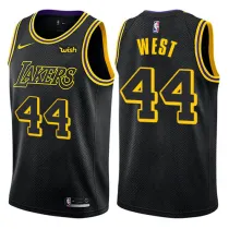 NBA Men Los Angeles Lakers Black #44 WEST Round Neck Jersey High Quality Name and Number Print