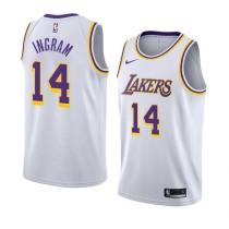 NBA Men Los Angeles Lakers #14 INGRAM Retro White Round Neck Jersey High Quality Name and Number Print