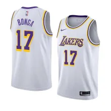 NBA Men Los Angeles Lakers #17 BONGA Retro White Round Neck Jersey High Quality Name and Number Print