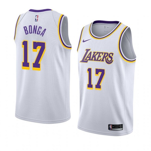 NBA Men Los Angeles Lakers #17 BONGA Retro White Round Neck Jersey High Quality Name and Number Print