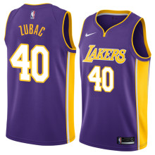 NBA Men Los Angeles Lakers Purple #40 ZUBAC V-neck Jersey High Quality Name and Number Print