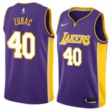 NBA Men Los Angeles Lakers Purple #40 ZUBAC V-neck Jersey High Quality Name and Number Print