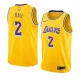NBA Men Los Angeles Lakers Retro Yellow Round Neck #2 BALL Jersey High Quality Name and Number Print