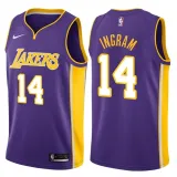 NBA Men Los Angeles Lakers Purple #14 INGRAM V-neck Jersey High Quality Name and Number Print