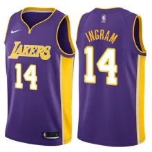 NBA Men Los Angeles Lakers Purple #14 INGRAM V-neck Jersey High Quality Name and Number Print