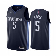 NBA Men Dallas Mavericks Dark Blue #5 BAREA Jersey High Quality Name and Number Print