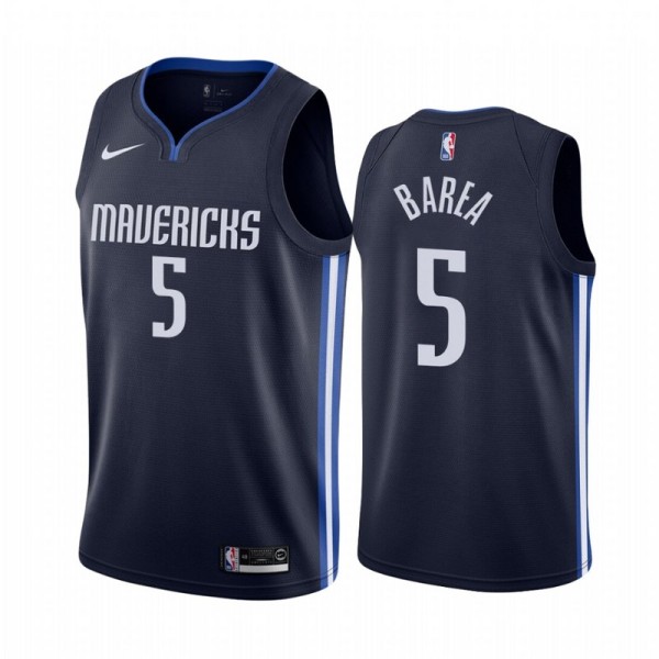 NBA Men Dallas Mavericks Dark Blue #5 BAREA Jersey High Quality Name and Number Print