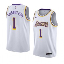 NBA Men Los Angeles Lakers #1 CALD WELL-POPE Retro White Round Neck Jersey High Quality Name and Number Print