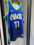 NBA Men Dallas Mavericks Gradient Blue #77 DONCIC Jersey High Quality Name and Number Print