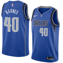 NBA Men Dallas Mavericks Blue #40 BARNES Jersey High Quality Name and Number Print