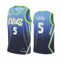 NBA Men Dallas Mavericks Gradient Blue #5 BAREA Jersey High Quality Name and Number Print