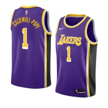 NBA Men Los Angeles Lakers Retro Purple #1 CALD WELL-POPE Round Neck Jersey High Quality Name and Number Print