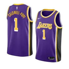 NBA Men Los Angeles Lakers Retro Purple #1 CALD WELL-POPE Round Neck Jersey High Quality Name and Number Print