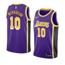NBA Men Los Angeles Lakers Retro Purple #10 MYKHAILIUK Round Neck Jersey High Quality Name and Number Print