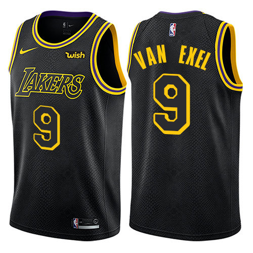 NBA Men Los Angeles Lakers Black #9 VAN EXEL Round Neck Jersey High Quality Name and Number Print